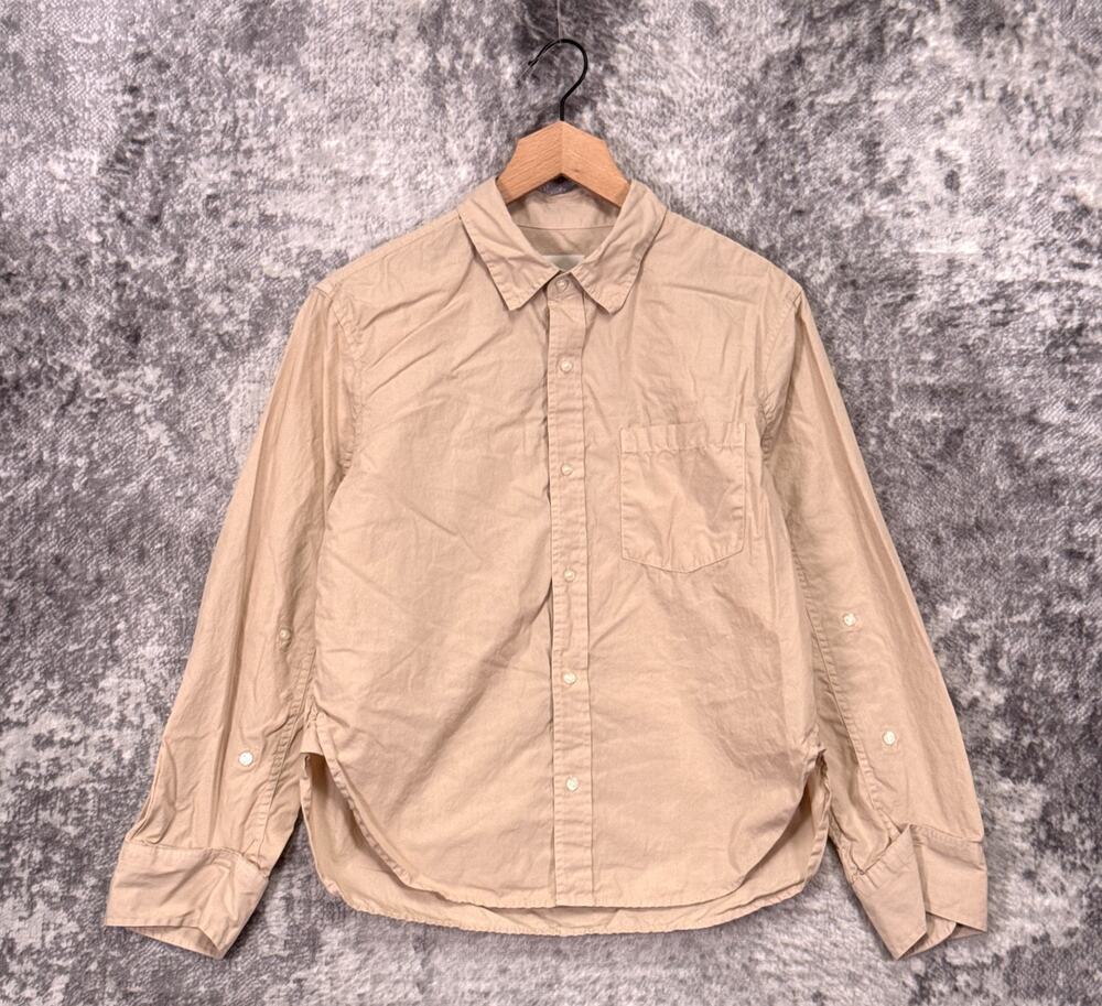 Citizens of Humanity Kayla Shrunken Shirt XS Womens Gobi Desert Tan Woven Top